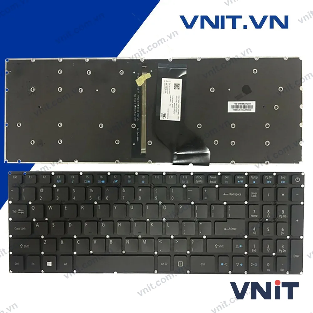 Bàn phím Acer Aspire VX5-591G Có đèn - Backlit Keyboard Aspire VX5-591G (Màu Đen)