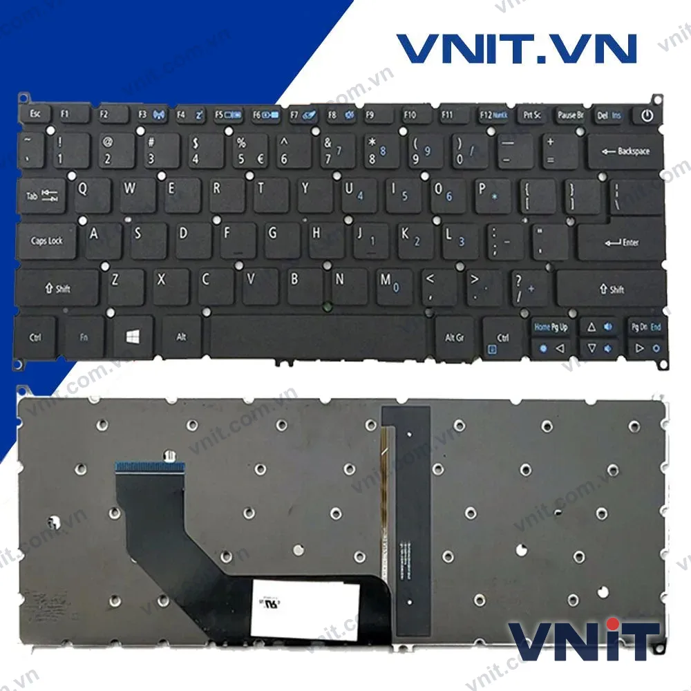 Bàn phím Acer SF314-41, SF314-52G, SF314-53G, SF314-55G, SF314-56G Màu Đen Có Đèn