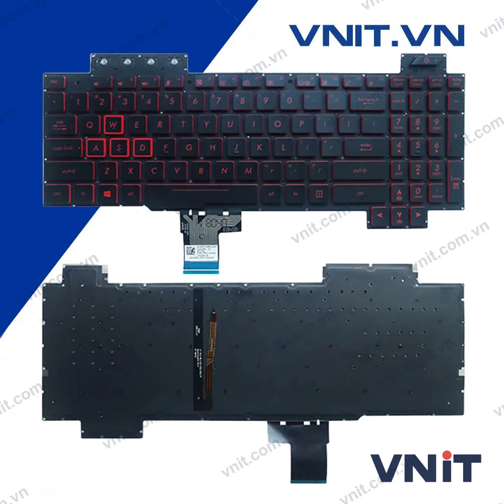 Bàn phím Asus FX504, FX504GD, FX504GE, FX504GM, FX80, FX80GM Màu Đen+Đỏ Có Đèn