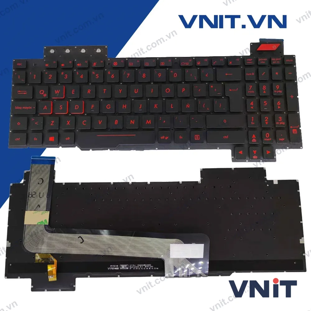 Bàn phím Asus FX63VD, FX63VM, FX503VD, FX503VM, FX503, FX503V Có Đèn Đen Đỏ