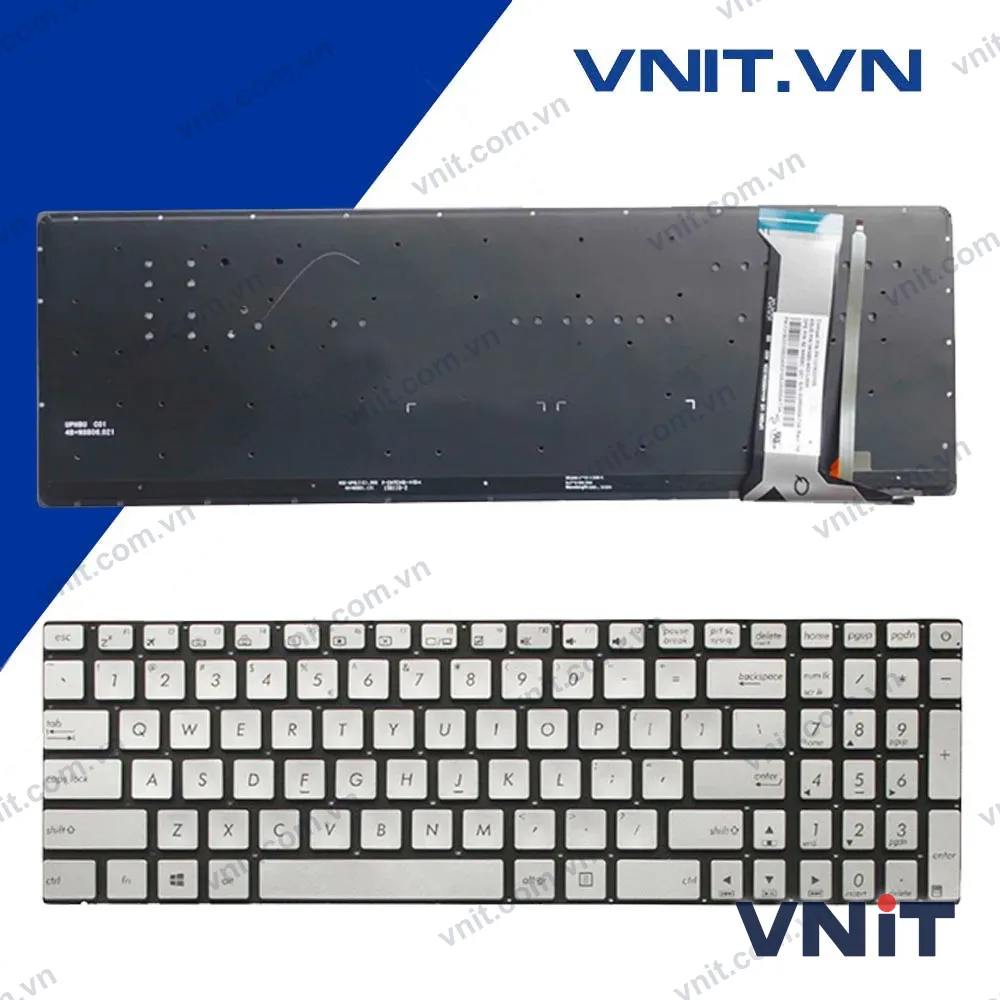 Bàn phím Asus GL552, G550, G550JK, G550JX, GL550, G551 Màu Bạc Có Đèn Tiếng Anh