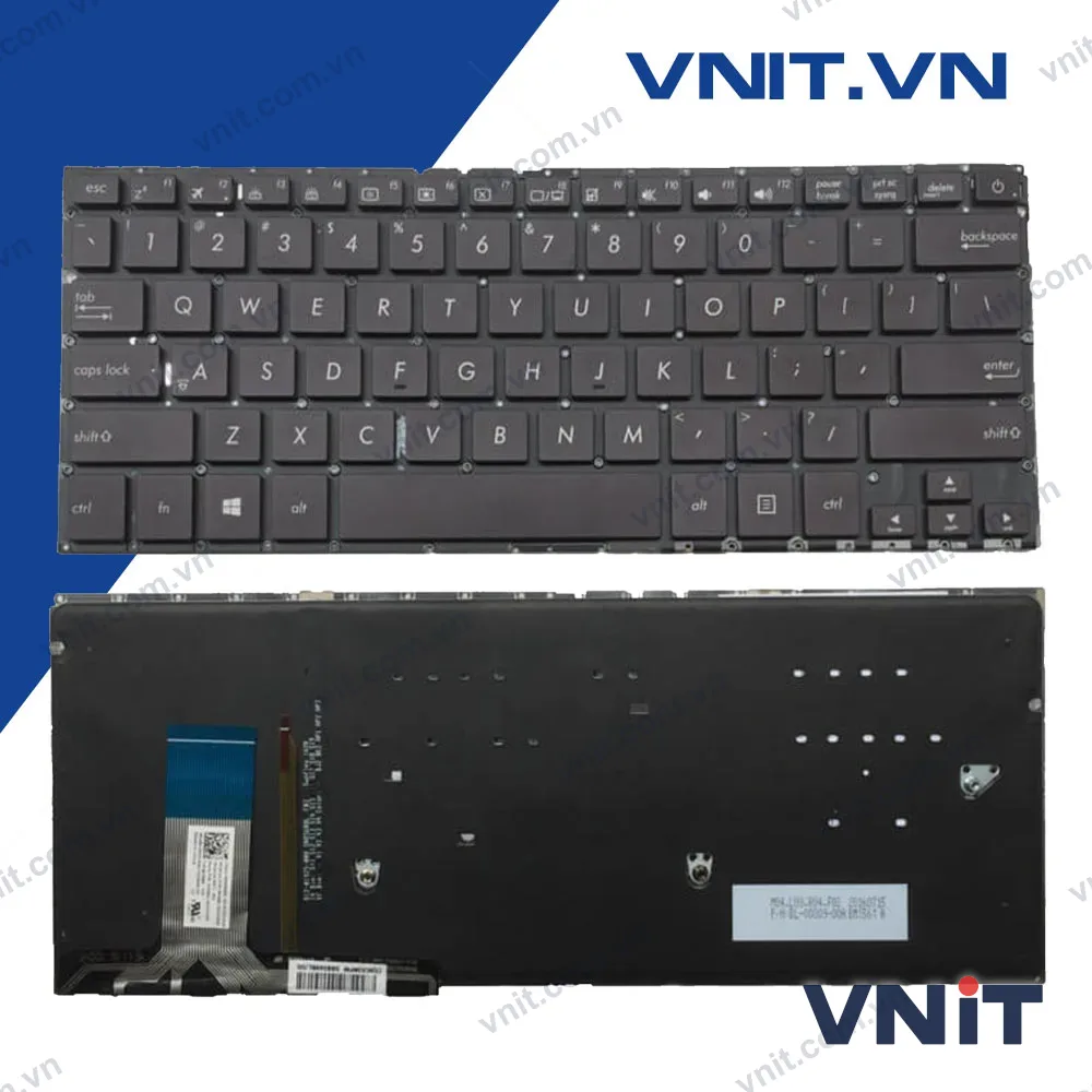 Bàn phím Asus UX330C, UX330UA, UX330, UX330CA Màu Đen Có Đèn Có nút nguồn