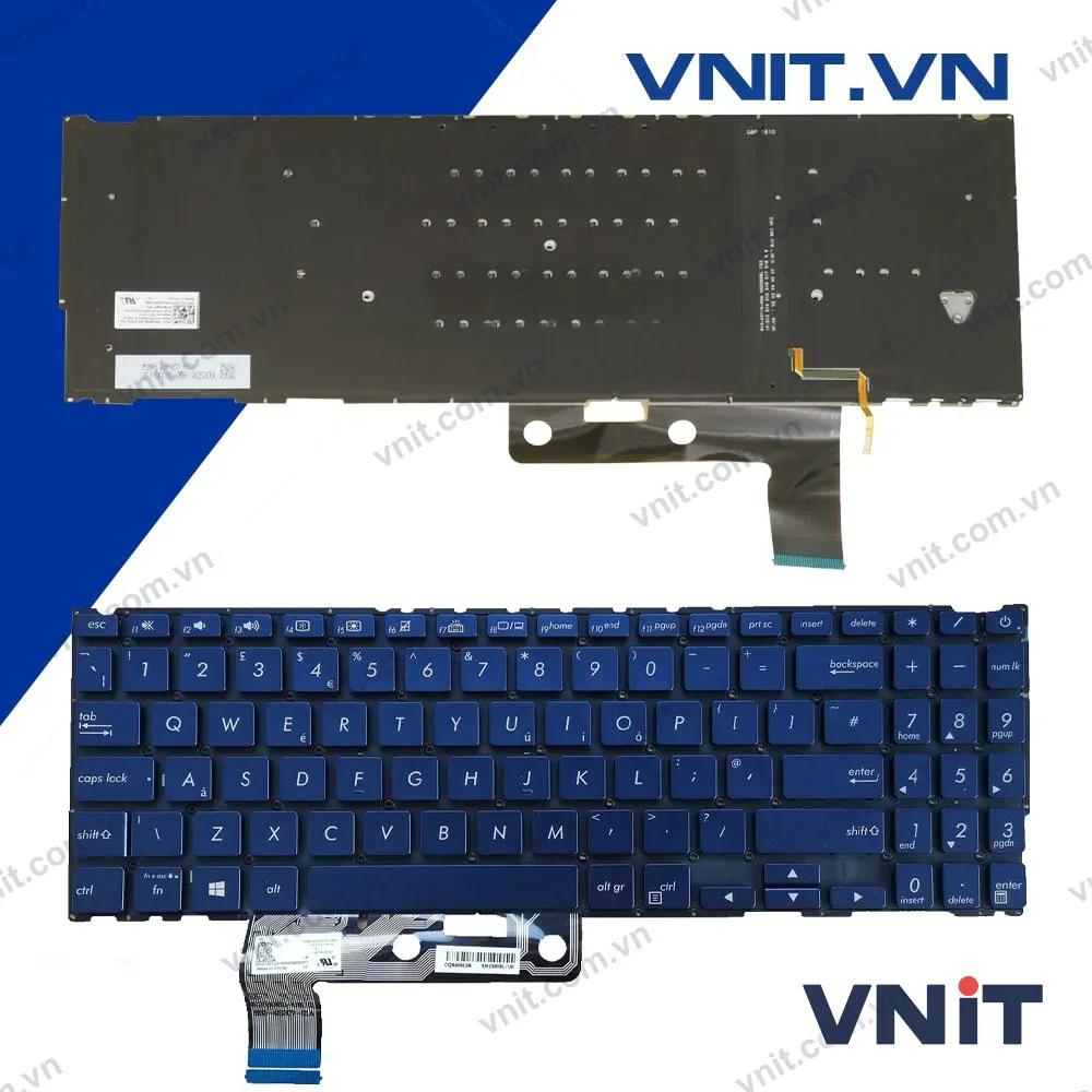 Bàn phím Asus Zenbook UX533 Màu xanh