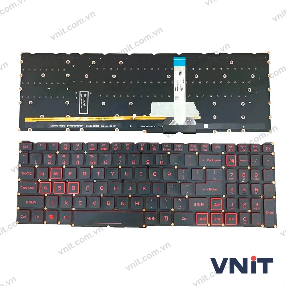 Bàn phím Dùng cho Acer VX5-591,AN515-41,AN515-42,AN515-51,AN515-52,AN515-53 (Màu đen Đỏ) Có đèn