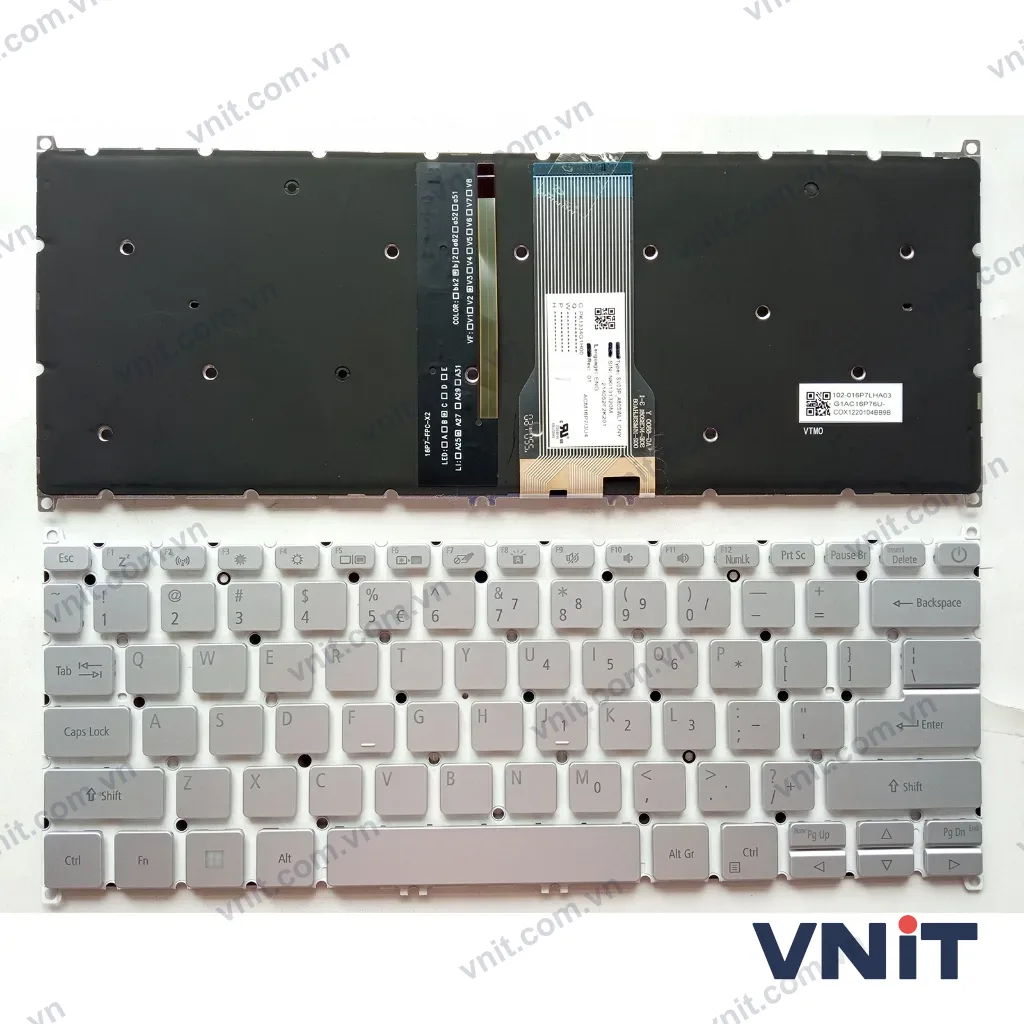 Bàn phím Dùng cho Acer SF314-41,SF314-52G,SF314-53G,SF314-55G,SF314-56G (Màu Trắng+Có Đèn) Có nút nguồn