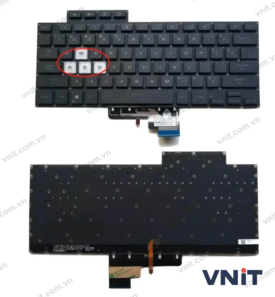 Bàn phím Dùng cho Asus FX516,FX516P,FX516PR,FX516PM,FA516 (Màu Đen) Có đèn