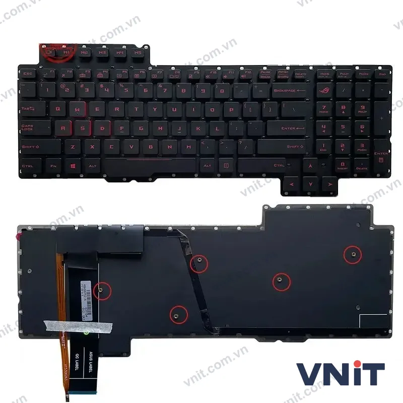 Bàn phím Dùng cho Asus G752 (Màu Đen Đỏ) Có Đèn