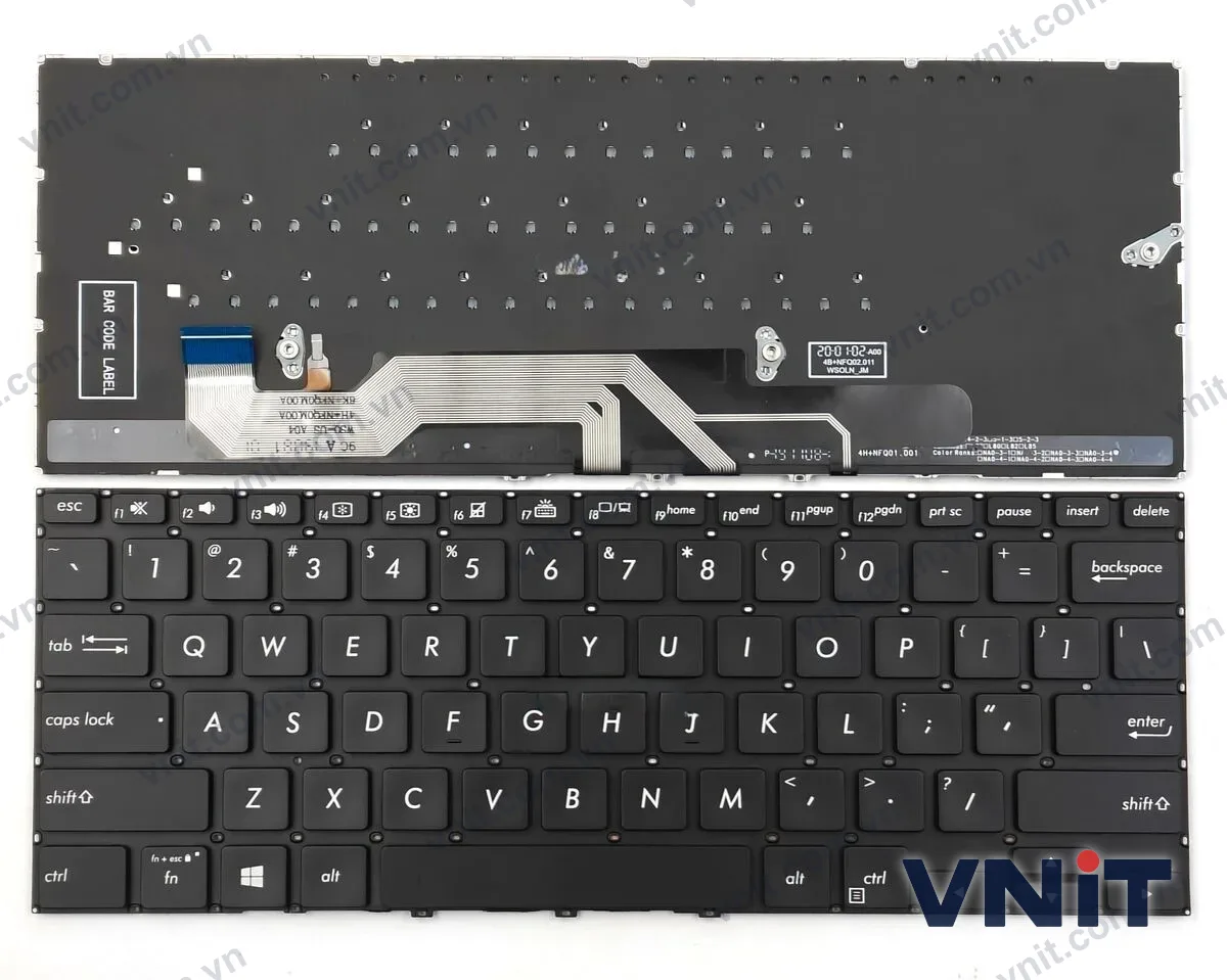 Bàn phím Dùng cho Asus Q326,Q326,FAUX362,UX362FA (Màu Đen) Có Đèn
