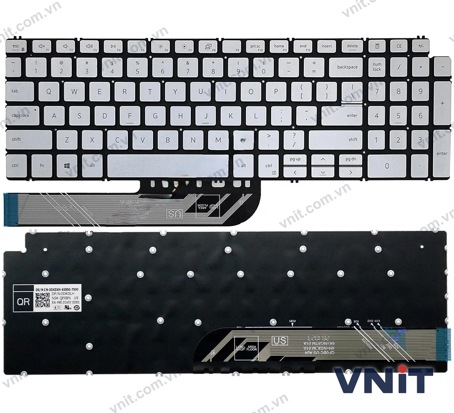 Bàn phím Dùng cho Dell Latitude 5500,5501,5510,5511,Precision 3500,3501,3540,3541 (Không có chuột trái + phải)