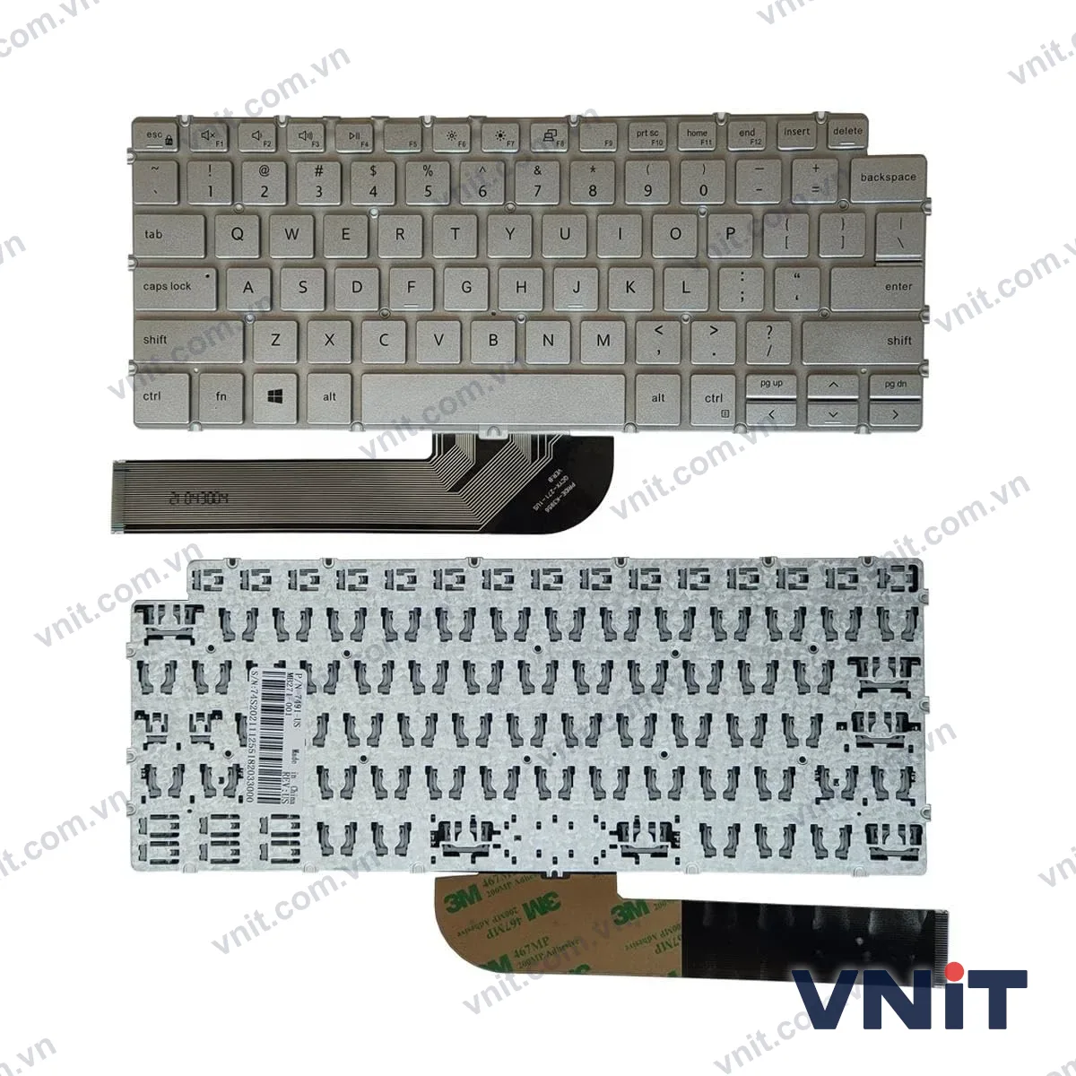 Bàn phím Dùng cho Dell Vostro,Inspiron 3400,3401,3402,3405,5401,5402,5408,5390,5391,5490,5491,5498,7391,7491,7490,P120G,Dell latitude 3410 (Màu Bạc)