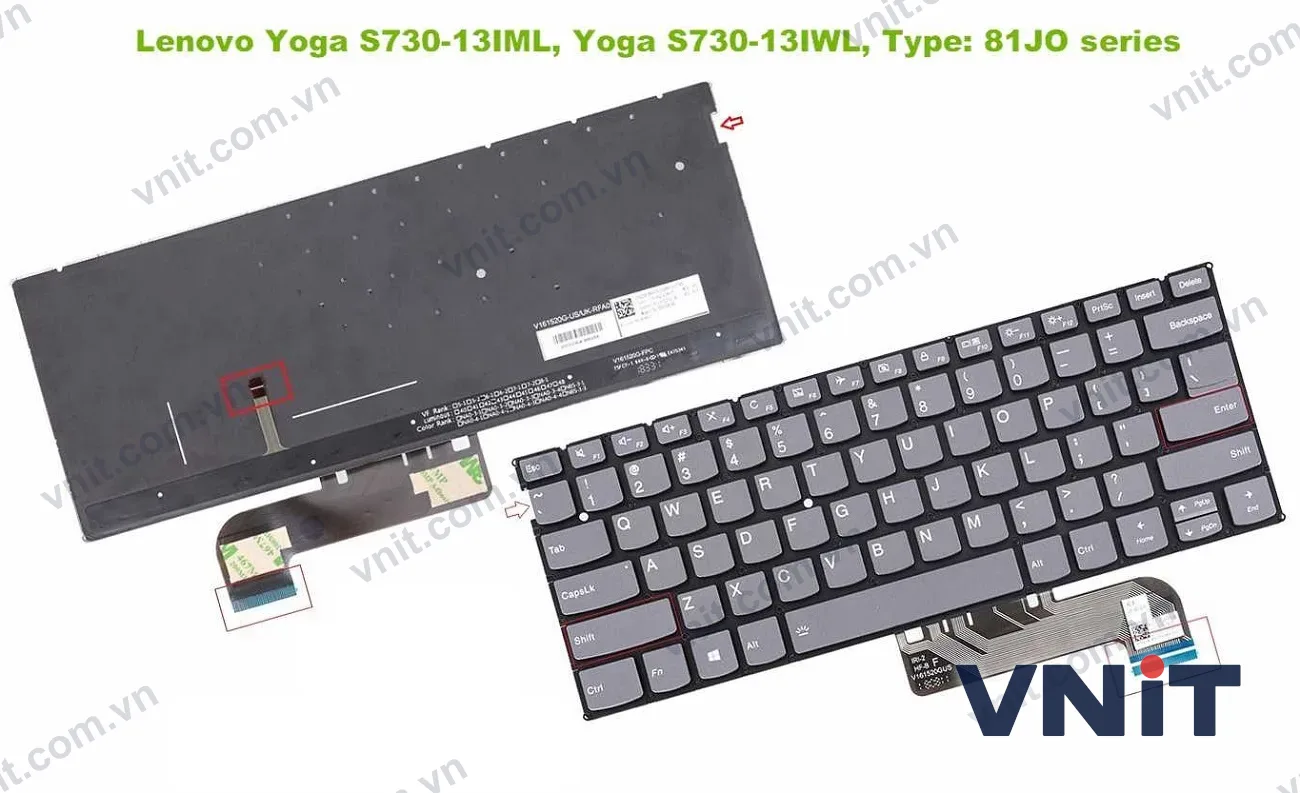 Bàn phím Dùng cho Lenovo IdeaPad 730S-13IML,730S-13IWL,Yoga S730-13IWL,S730-13IML (Có Đèn)