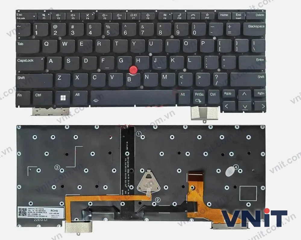 Bàn phím Dùng cho Lenovo Thinkpad X13s G1 (Màu Đen) Có Đèn