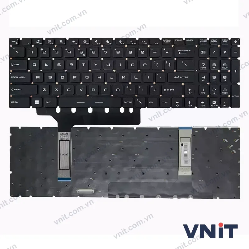 Bàn phím Dùng cho Msi GE76 Raider-10UE,10UG,10UH,11UE (Màu Đen) Có Đèn+Led RGB
