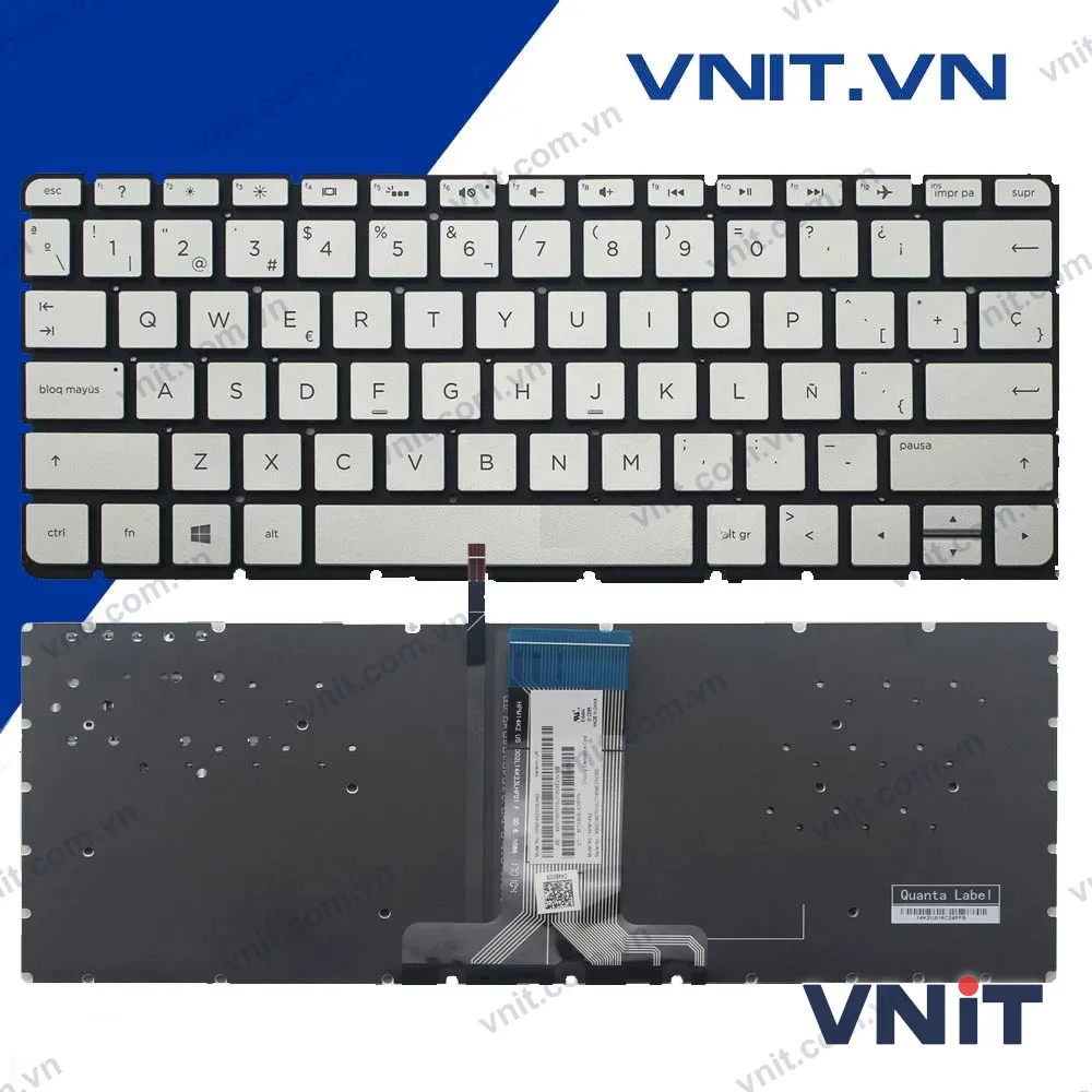 Bàn phím HP 14AB, 14PA, 13U Màu Bạc Có Đèn