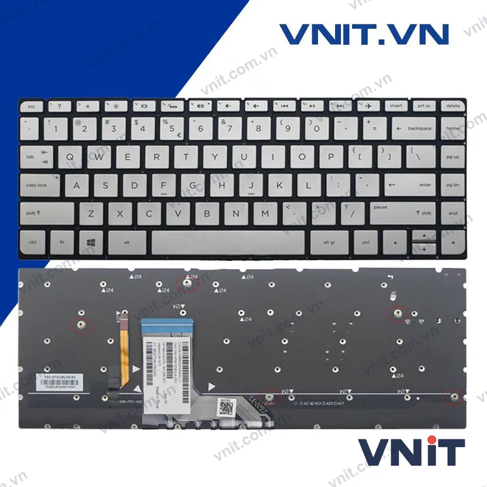 Bàn phím HP 15AP Màu Bạc Có Đèn