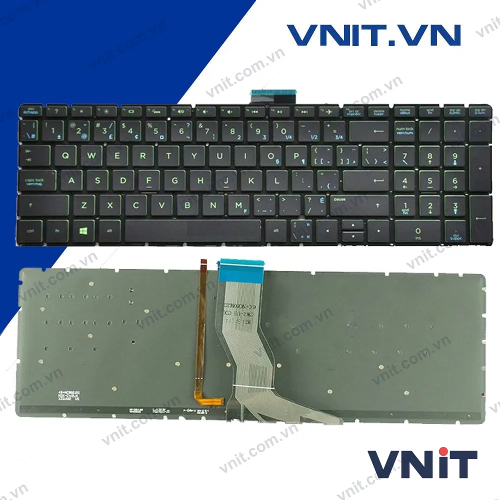 Bàn phím HP 15BS, 15CC Màu Đen Xanh Có Đèn