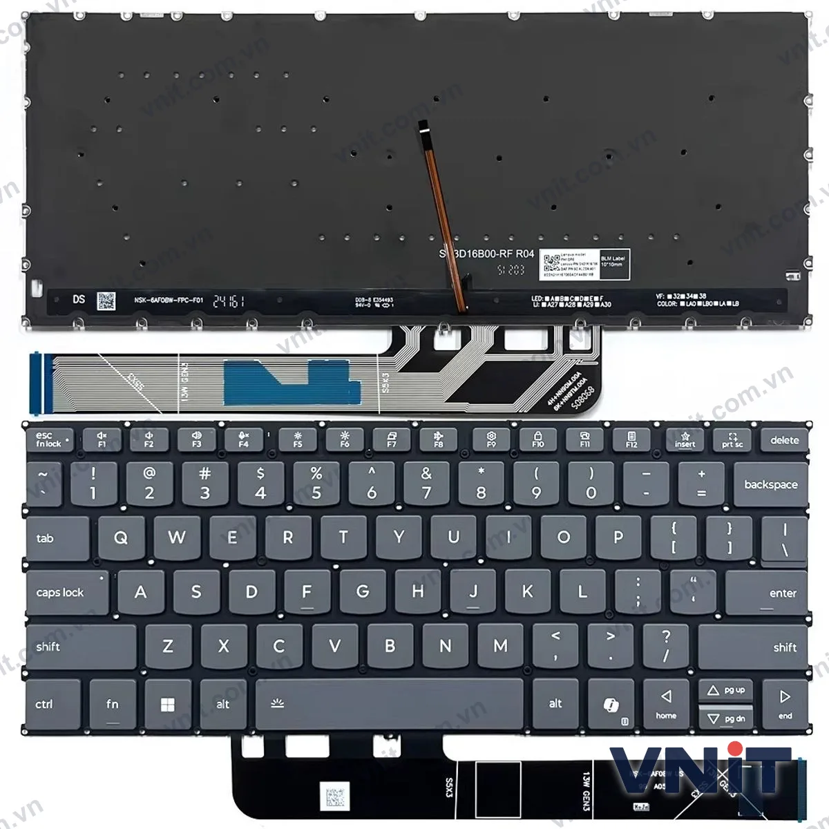 Bàn phím Laptop Lenovo 13w 2-in-1 Gen 3 83M9 83MA (Có đèn nền)