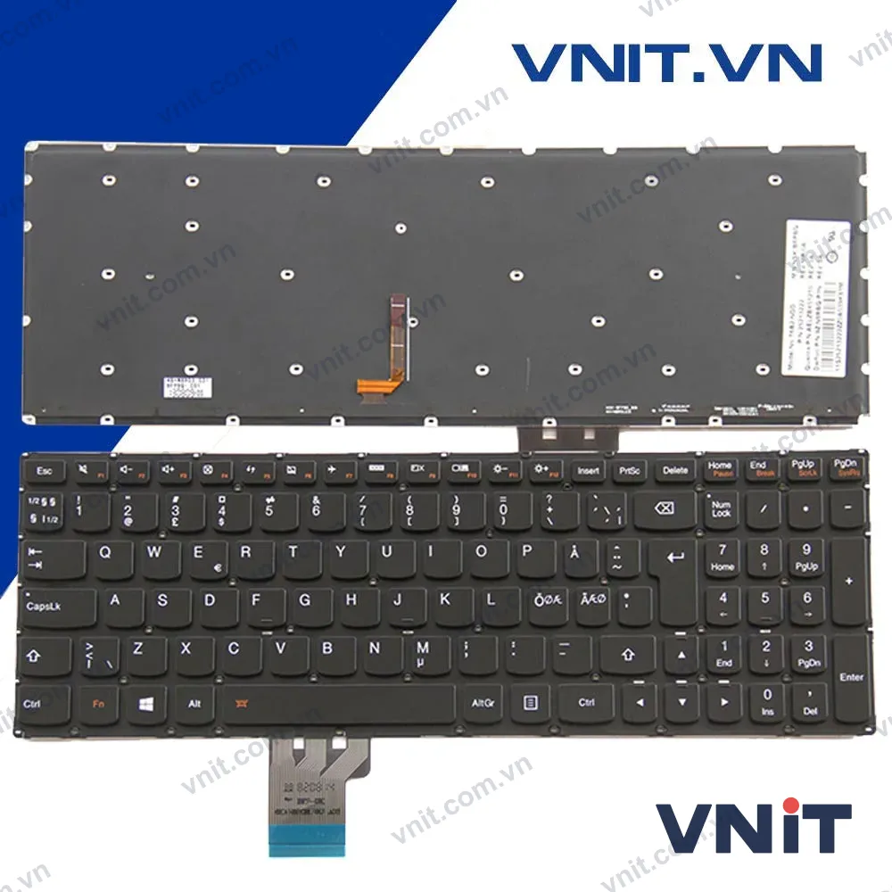Bàn phím Lenovo Ideapad U530, U530P (Chuẩn Châu Âu) Có Đèn