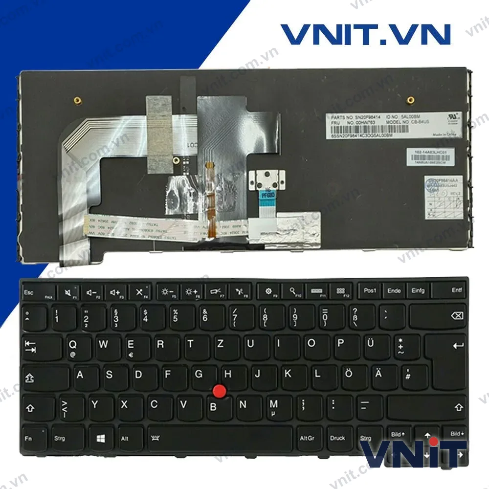 Bàn phím Lenovo Yoga 460 (Chuẩn Châu Âu, Có Đèn)