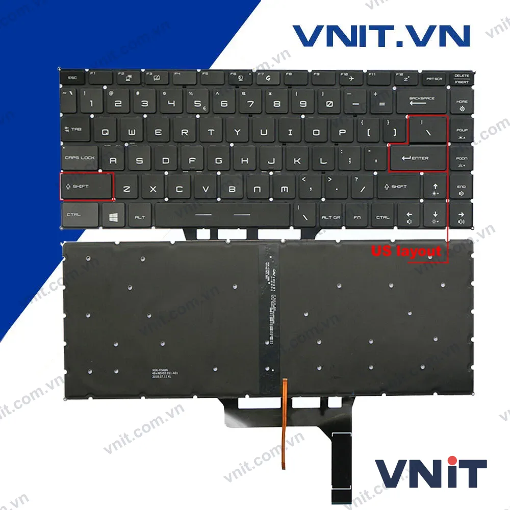 Bàn phím MSI GS65 Có đèn - Keyboard MSI GS65 Backlight