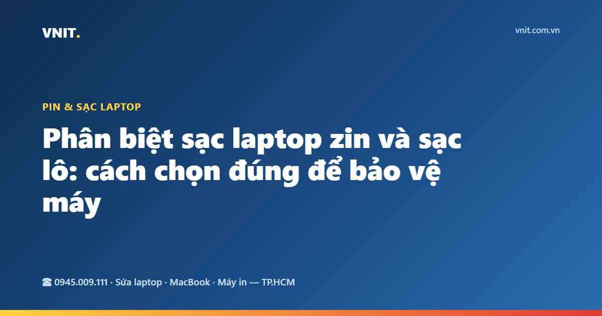 Phân biệt sạc laptop zin và sạc lô: cách chọn đúng để bảo vệ máy
