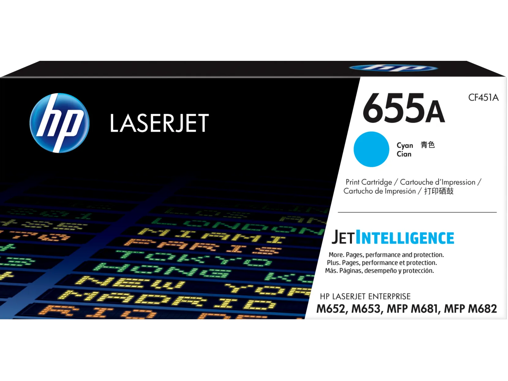 Mực in HP 655A Cyan Original LaserJet Toner Cartridge (CF451A)