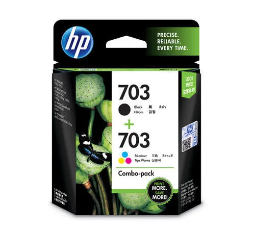 Mực in HP 703 2-pack Black/Tri-color Original Ink Advantage Cartridges (F6V32AA)