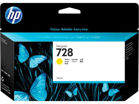 Mực in HP 728 130-ml Yellow DesignJet Ink Cartridge (F9J65A)