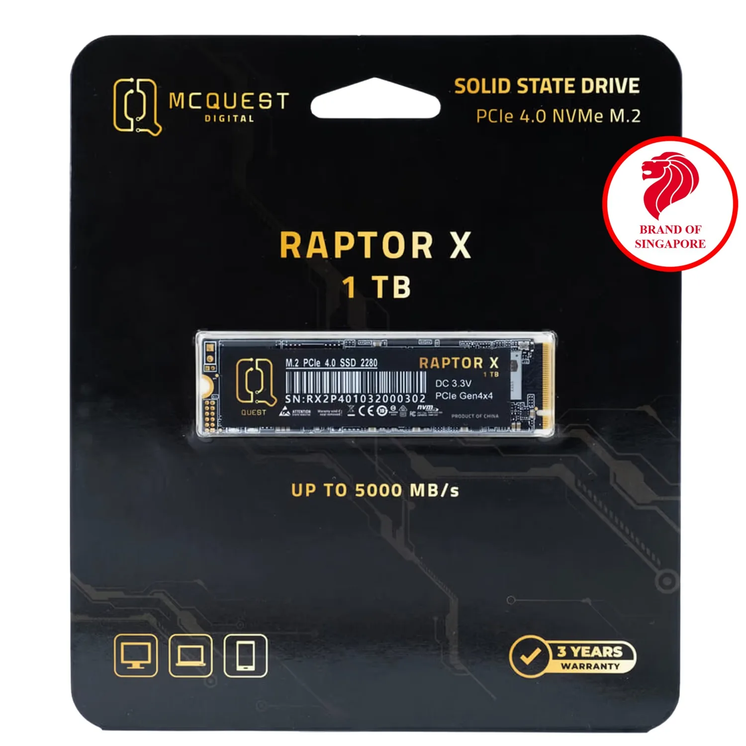 SSD McQuest Raptor X 1TB NVMe PCIe Gen4 M.2 - ảnh 2