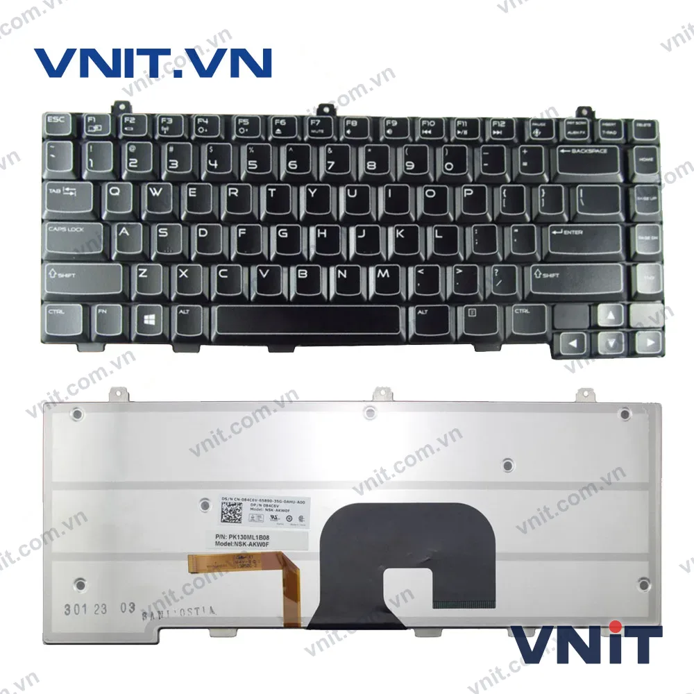 Phím Laptop Dell Alienware M14X-R2 (Có Đèn) tiếng anh - Keyboard Dell Alienware M14X-R2